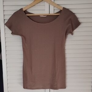 Zara Brown Short Sleeve Top